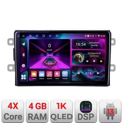 Navigatie Dacia dupa 2012 A-Dacia  4+64 InCell Display 1K Android Waze USB Navigatie Internet Youtube Radio