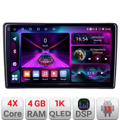 Navigatie Fiat Tipo 2015-2021 A-TIPO  4+64 InCell Display 1K Android Waze USB Navigatie Internet Youtube Radio