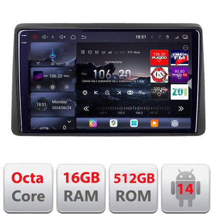 Navigatie Dacia Duster 2023- Android radio gps internet 8 core QLED 2K 16+512GB 360 Edotec