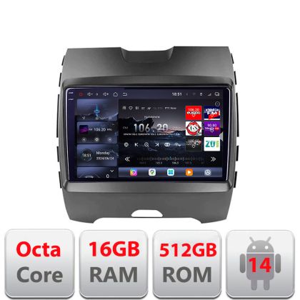 Navigatie Ford Edge 2015-2021 Highline Edotec Kit-edge-high 8 core QLED 2K 16+512GB 360 Android Waze USB Navigatie Internet Youtube Radio