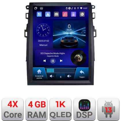 Navigatie Ford Mondeo 4 tip tesla radio gps internet 4 Core carplay android auto 4+64 Incell Display kit-tesla-377+EDT-E220-RK