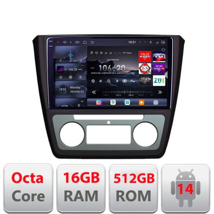Navigatie Skoda Yeti 2009-2014 Edotec Kit-YETI 8 core QLED 2K 16+512GB 360 Android Waze USB Navigatie Internet Youtube Radio