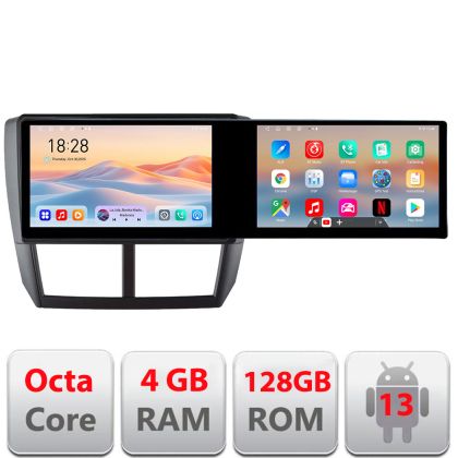 Navigatie Subaru Forester 2007-2013 Kit-SU01 Edotec 2 ecrane  8 core 4+128 21.6 inch Incell android Wifi 5Ghz gps internet
