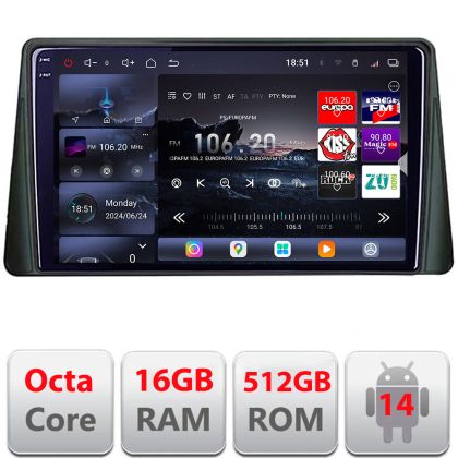 Navigatie Ford Focus 4 2019+ Kuga 2018-2023 Edotec Kit-focus4 8 core QLED 2K 16+512GB 360 Android Waze USB Navigatie Internet Youtube Radio