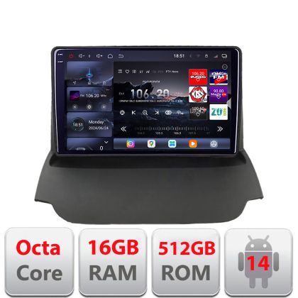 Navigatie Ford Ecosport 2017- Edotec Kit-ECOSPORT 8 core QLED 2K 16+512GB 360 Android Waze USB Navigatie Internet Youtube Radio