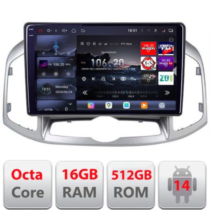 Sistem Multimedia MP5 Chevrolet Captiva 2012-2018 Manual Edotec Kit-109 8 core QLED 2K 16+512GB 360 Android Waze USB Navigatie Internet Youtube Radio