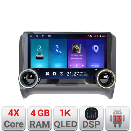 Navigatie Audi TT 2004-2011 Kit-078 Edotec  4+64 10.5 inch Incell 1K android Wifi 5Ghz gps internet