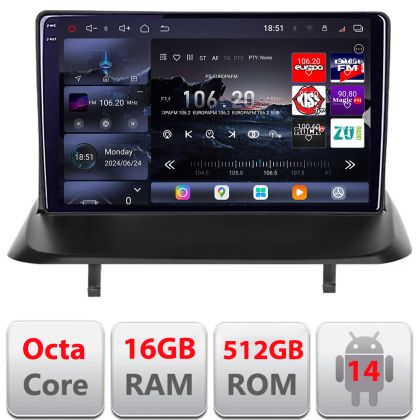 Navigatie Peugeot 3008 5008 Qled 2K Octa Core 16+512GB LTE 4G DSP Wifi 5Ghz android auto carplay radio gps internet kit-3008+EDT-E809-2K