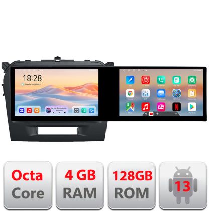 Navigatie Suzuki Grand Vitara 2016- Kit-2265 Edotec 2 ecrane  8 core 4+128 21.6 inch Incell android Wifi 5Ghz gps internet