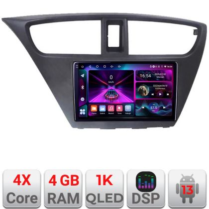 Navigatie Honda Civic 2012-2016 A-CIVIC  4+64 InCell Display 1K Android Waze USB Navigatie Internet Youtube Radio