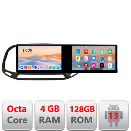 Navigatie Fiat Doblo 2015-2018 Kit-DOBLO15 Edotec 2 ecrane  8 core 4+128 21.6 inch Incell android Wifi 5Ghz gps internet