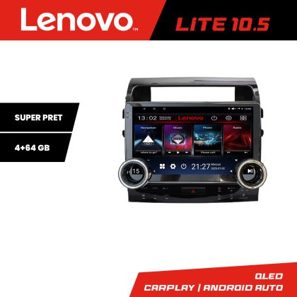 Navigatie Toyota Land Cruiser V8 L200 2009-2020 Lenovo Incell 1K 10.5 inch  8 core 4+64 carplay android auto radio internet kit-381-type-b+EDT-E211-RK+kit-10-9
