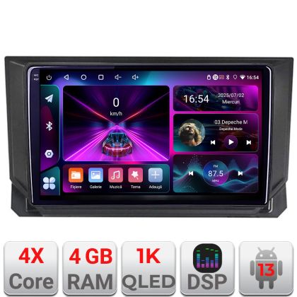 Navigatie Seat Ibiza 2017- A-IBZ  4+64 InCell Display 1K Android Waze USB Navigatie Internet Youtube Radio