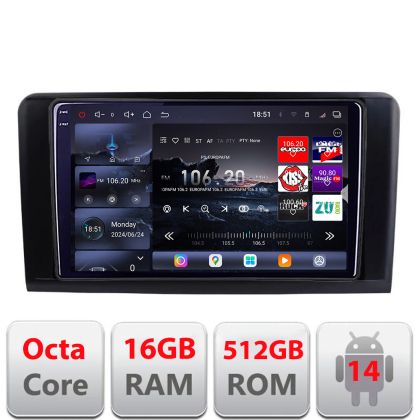 Navigatie Mercedes ML GL 2005-2012 Edotec Kit-213 8 core QLED 2K 16+512GB 360 Android Waze USB Navigatie Internet Youtube Radio