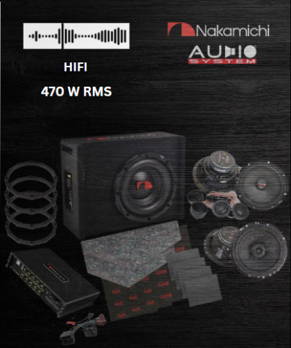 Pachet HiFi - difuzoare fata + spate MX EVO, cu amplificator DSP, subwoofer activ, insonorizant, inele si cablaje plug & play