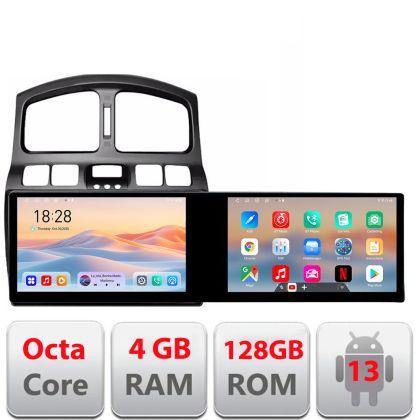 Navigatie Hyundai Santa Fe 2000-2006 Edotec 2 ecrane  8 core 4+128 21.6 inch Incell android Wifi 5Ghz gps internet  C