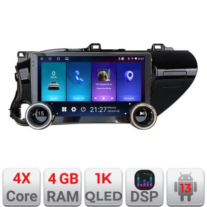 Navigatie TOYOTA Hilux 2016- Kit-TY59 Edotec  4+64 10.5 inch Incell 1K android Wifi 5Ghz gps internet  Co