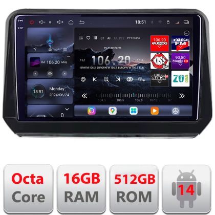 Navigatie Mitsubishi Outlander 2021- Qled 2K Octa Core 16+512GB LTE 4G DSP Wifi 5Ghz android auto carplay radio gps internet kit-outlander2023+EDT-E810-2K