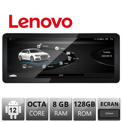 Navigatie Audi A3 MIB 2012-2018 Lenovo Brillante ecran de 12.3" 4G 8+128 1920x720 LED 360 Android GPS