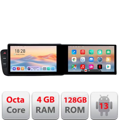 Navigatie Audi A4 A5 B8 cu MMI3G Edotec 2 ecrane  8 core 4+128 21.6 inch Incell android Wifi 5Ghz gps internet  KIT-a4-3G