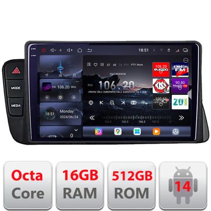 Navigatie Audi A4 2008-2016 NON-MMI Edotec Kit-A4 8 core QLED 2K 16+512GB 360 Android Waze USB Navigatie Internet Youtube Radio