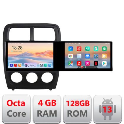 Navigatie Dodge Caliber 2010-2012 Kit-caliber Edotec 2 ecrane  8 core 4+128 21.6 inch Incell android Wifi 5Ghz gps internet S