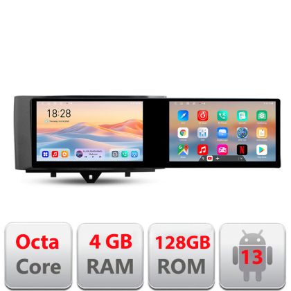 Navigatie Smart For Two 2010-2015 Kit-Smart10 Edotec 2 ecrane  8 core 4+128 21.6 inch Incell android Wifi 5Ghz gps internet