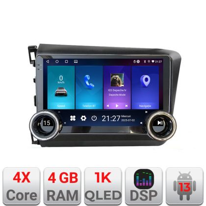 Navigatie Honda Civic Sedan Kit-132 Edotec  4+64 10.5 inch Incell 1K android Wifi 5Ghz gps internet