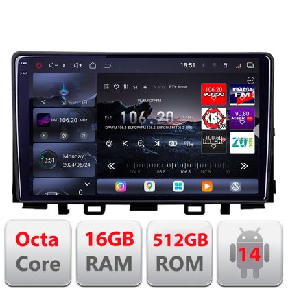 Navigatie Kia Stonic 2016-2020 Android radio gps internet 8 core QLED 2K 16+512GB 360 Edotec
