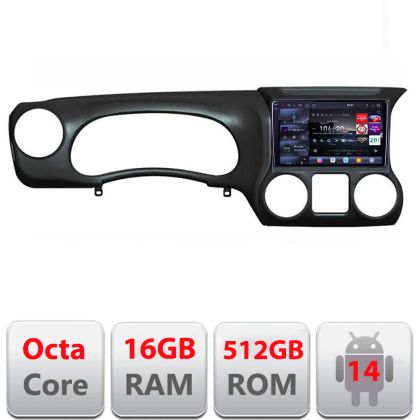 Navigatie Jeep Wrangler 2011-2016 Edotec Kit-WR 8 core QLED 2K 16+512GB 360 Android Waze USB Navigatie Internet Youtube Radio