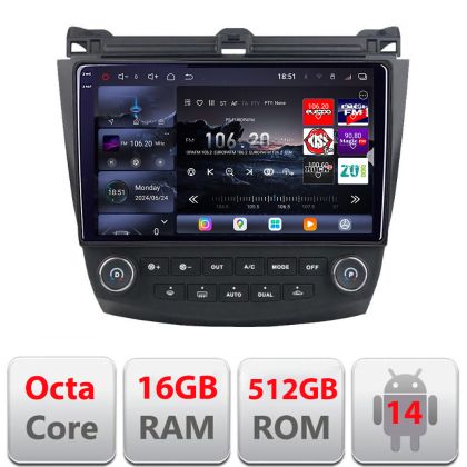 Navigatie Honda Accord 2004-2008 Edotec Kit-ACCORD cu Android Radio Bluetooth Internet 8 core QLED 2K 16+512GB 360