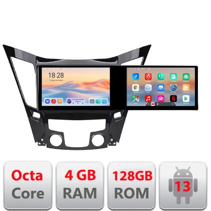 Navigatie Hyundai Sonata 2011-2015 Kit-259 Edotec 2 ecrane  8 core 4+128 21.6 inch Incell android Wifi 5Ghz gps internet