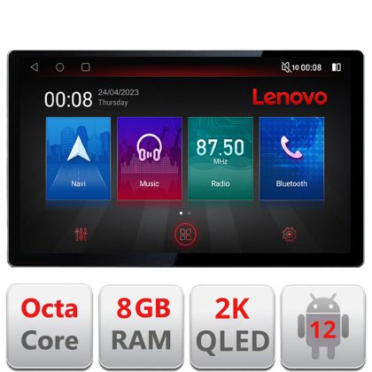 Navigatie dedicata Lenovo Ford Fiesta 2020-Ecran 2K QLED 13",Octacore,8Gb RAM,128Gb Hdd,4G,360,DSP,Carplay,Bluetooth