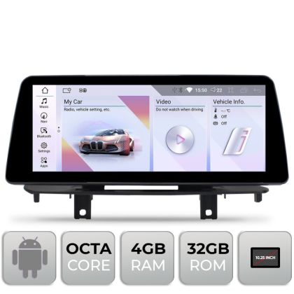 Navigatie BMW X1 F48 2016-2019 cu ecran EVO Android ecran 10.25" 4+32 4G BT