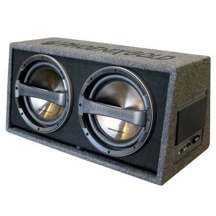 Subwoofer activ cu incinta Phoenix Gold, 160 W Rms, 640 W MAX, difuzor 2x12"