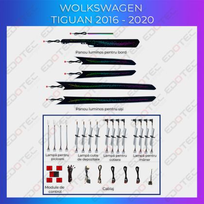 Lumini Ambientale NIGHTVIBE VW Tiguan 2016-2021 trimuri control telefon sau sistem original