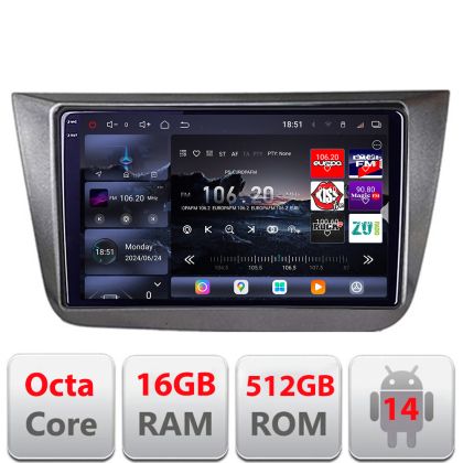Navigatie Seat Altea 2005-2014 Android radio gps internet 8 core QLED 2K 16+512GB 360 Edotec