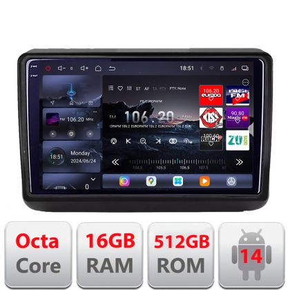 Navigatie Jeep Grand Cherokee 2014-2019 Edotec Kit-JGG 8 core QLED 2K 16+512GB 360 Android Waze USB Navigatie Internet Youtube Radio
