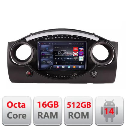 Navigatie Mini intre anii 2004-2006 Android radio gps internet 8 core QLED 2K 16+512GB 360 Edotec