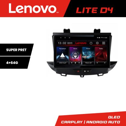 Navigatie Opel Grandland X Crossland X 2016-2020 Lenovo QLED 1K 4+64 WIFI 5Ghz carplay android auto Android Kit-+EDT-LITE-D4-9-4+64