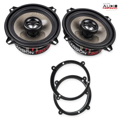 Pachet difuzoare Audi A3 1996-2003 Audio System CARBON coaxiale dedicate uși spate