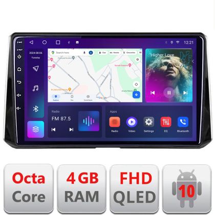 Navigatie Toyota Corolla/Auris 2018- B-388 Android Ecran QLED octa core 4+64 carplay android auto KIT-388+EDT-E310V3