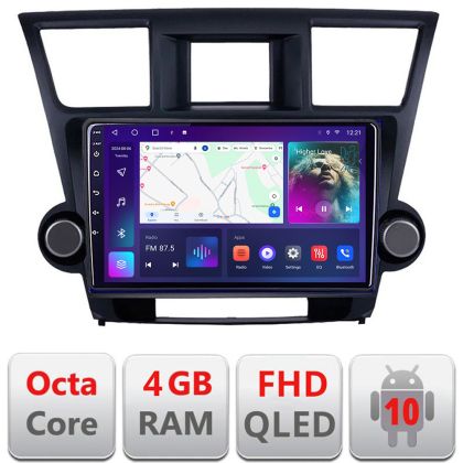 Navigatie Toyota Highlander 2007-2013 Android Ecran QLED octa core 4+64 carplay android auto KIT-highlander+EDT-E310V3