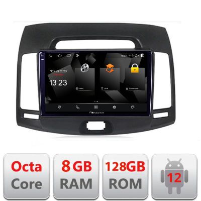 Navigatie Hyundai Elantra 2007-2011 5960Pro-2009 Android Octa Core Qualcomm 2K Qled 8+128 DTS DSP 360 4G Optical