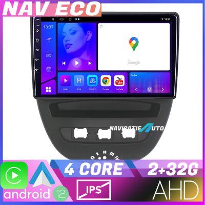 Navigatie Citroen C1 Peugeot 107 Toyota Aygo 2005-2014 NAVTEC Android Ecran 720P Quad Core 2+32 Carplay  Android auto v2