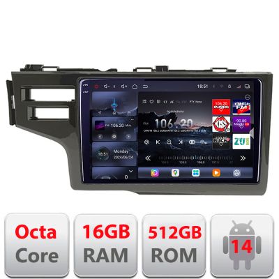 Navigatie Honda Fit 2014-2019 Android radio gps internet 8 core QLED 2K 16+512GB 360 Edotec
