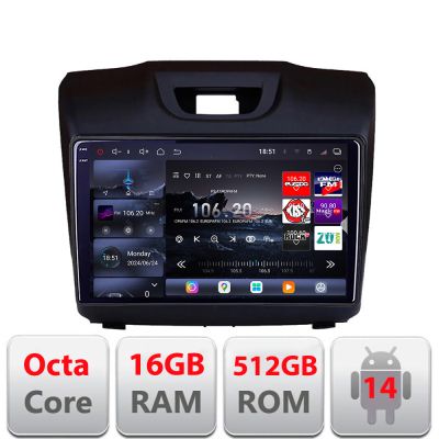 Navigatie Isuzu D-Max 2015+  Edotec Kit-2234 8 core QLED 2K 16+512GB 360 Android Waze USB Navigatie Internet Youtube Radio v1