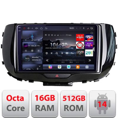 Navigatie Kia Soul 2020- Edotec Kit-soul 8 core QLED 2K 16+512GB 360 Android Waze USB Navigatie Internet Youtube Radio