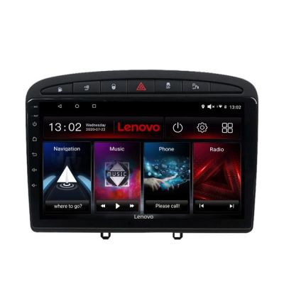 Navigatie Peugeot 308 Lenovo Kit-038 8 core QLED 2K 4+64 360 Android Waze USB Navigatie Internet Youtube Radio