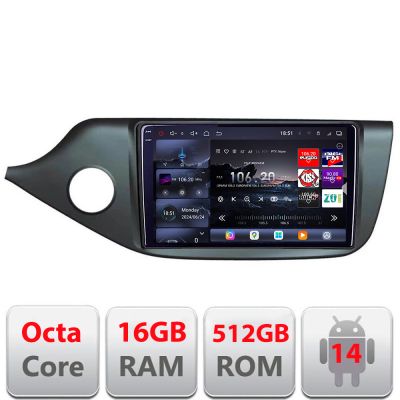Navigatie Kia Ceed 2012-2018 Edotec Kit-KI39 8 core QLED 2K 16+512GB 360 Android Waze USB Navigatie Internet Youtube Radio